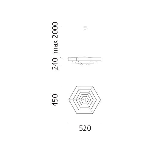 Artemide Lampada Esagonale Pendelleuchte – Ansicht 1