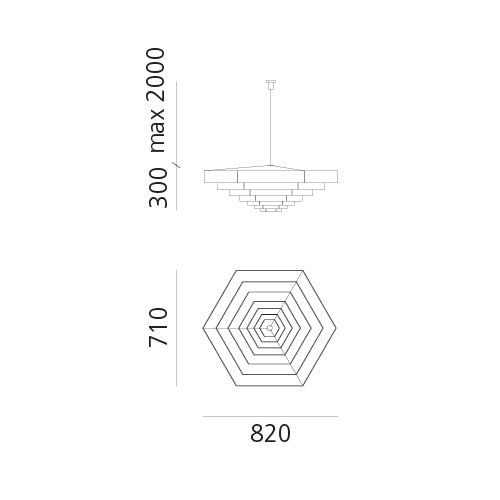 Artemide Lampada Esagonale Pendelleuchte – Ansicht 2