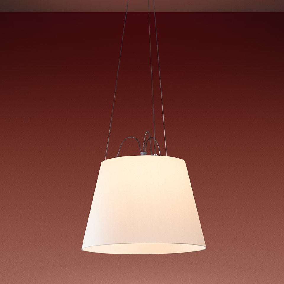 Artemide Tolomeo Mega Pendelleuchte – Aluminium, Pergament Ø52 cm