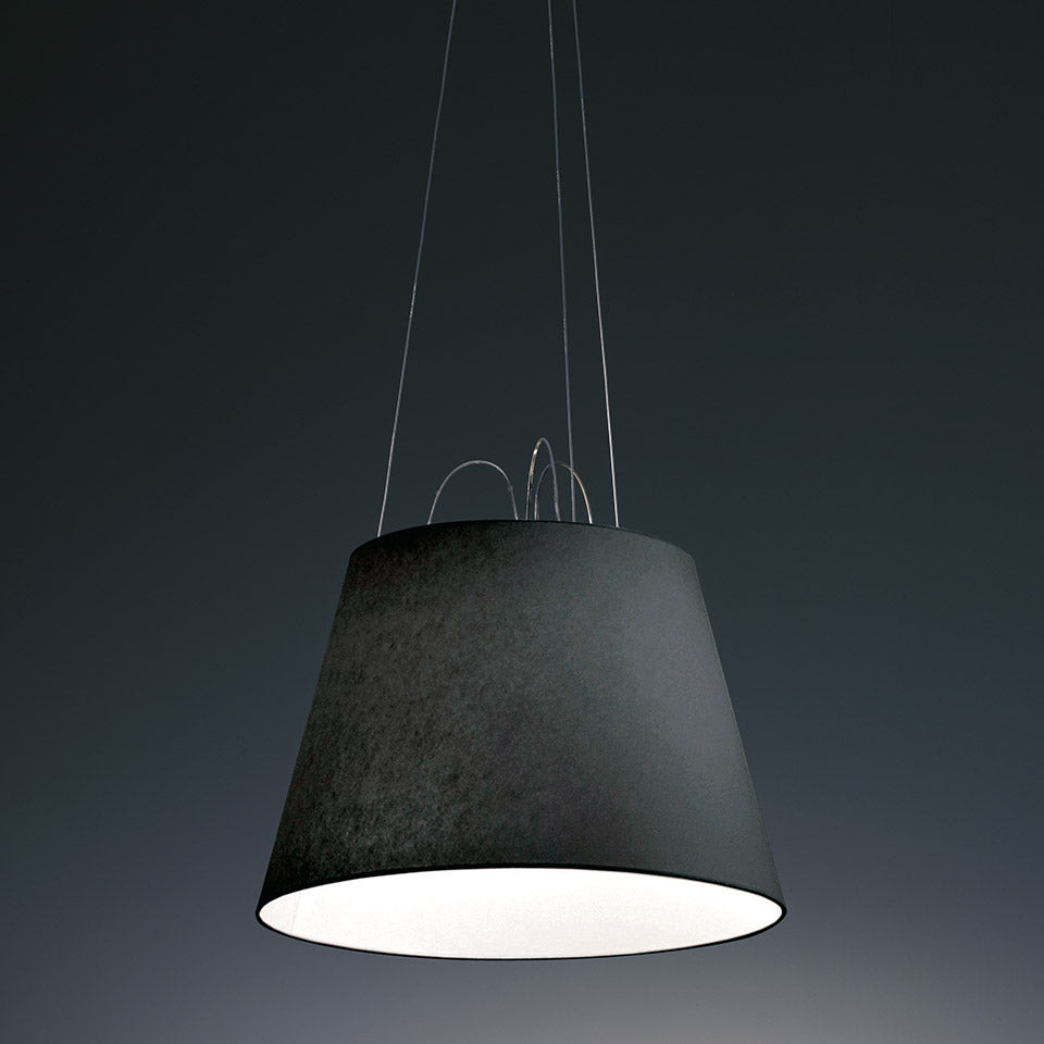 Artemide Tolomeo Mega Pendelleuchte – Schwarz, Pergament Ø52 cm