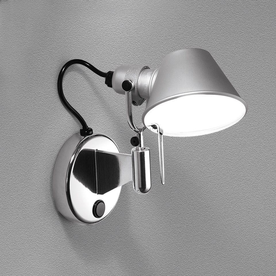 Artemide Tolomeo Micro Faretto Wandleuchte – für Leuchtmittel, mit Schalter