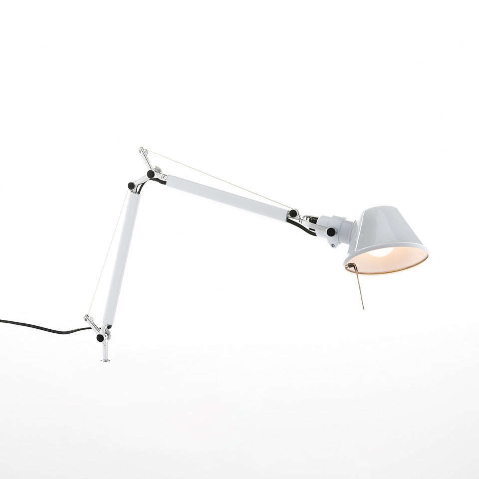 Artemide Tolomeo Micro Tischleuchte – Weiß glänzend, für Leuchtmittel, Einbaustift