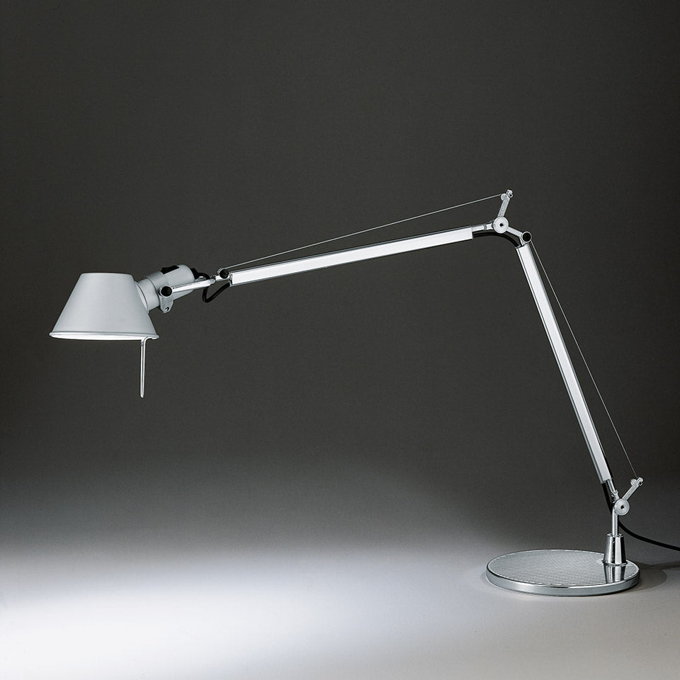Artemide Tolomeo Tischleuchte – Metallgrau, für Leuchtmittel, Einbaustift